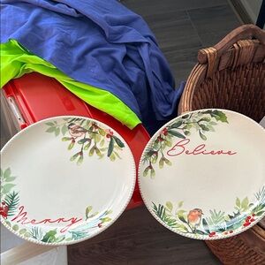 Festive Holiday Plates Set - Merry & Believe